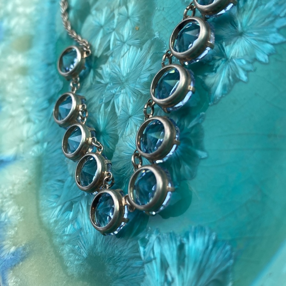 Vintage Sterling Silver Blue Stone Necklace - Picture 10 of 15